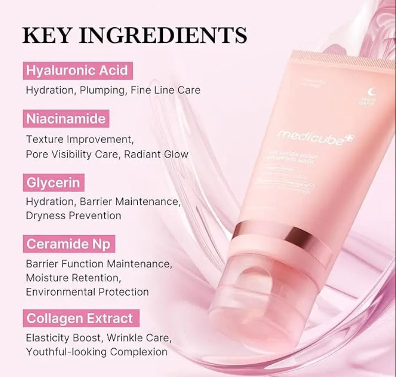 Medicube Collagen Night Wrapping Mask |Intensive Overnight Firming Gel Cream (80ml)