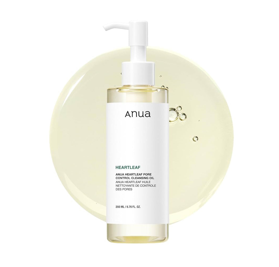 Anua Heartleaf Pore Control Cleansing Oil (200 ml) | Gentle Oil Cleanser for Makeup, Sunscreen & Pore Detox