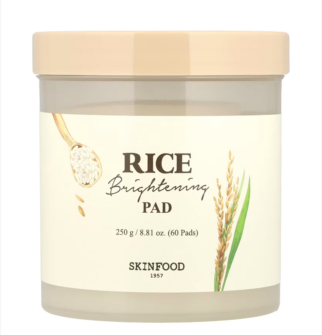 Skinfood Rice Brightening Pad 60 Pack | Radiance‑Boosting & Pore‑Refining Toner Pads