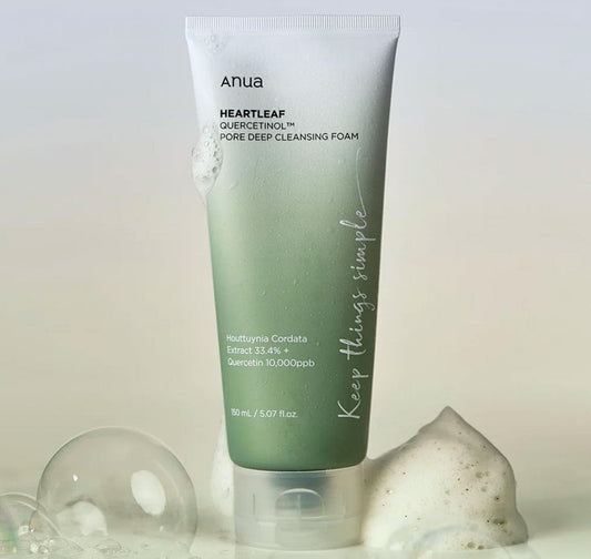 Anua Heartleaf Quercetinol Pore Deep Cleansing Foam (150 ml) | BHA Foam Cleanser for Oily & Blemish Prone Skin